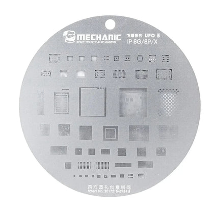 Mechanic 10 in 1 UFO Series High Temperature Resistance Quare Round Hole BGA Reballing Steel Stencil for iPhone 8-16 Series tool