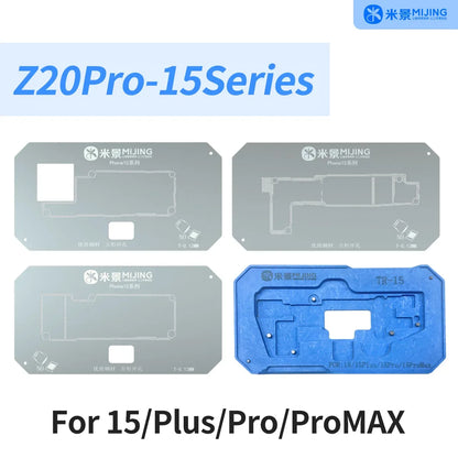 MJ Z20Pro Mid-Layer Planting Tin Template For iPhone X XS 11 12 13 14 15 Pro Max Mini Motherboard BGA Reballing Stencil Platform