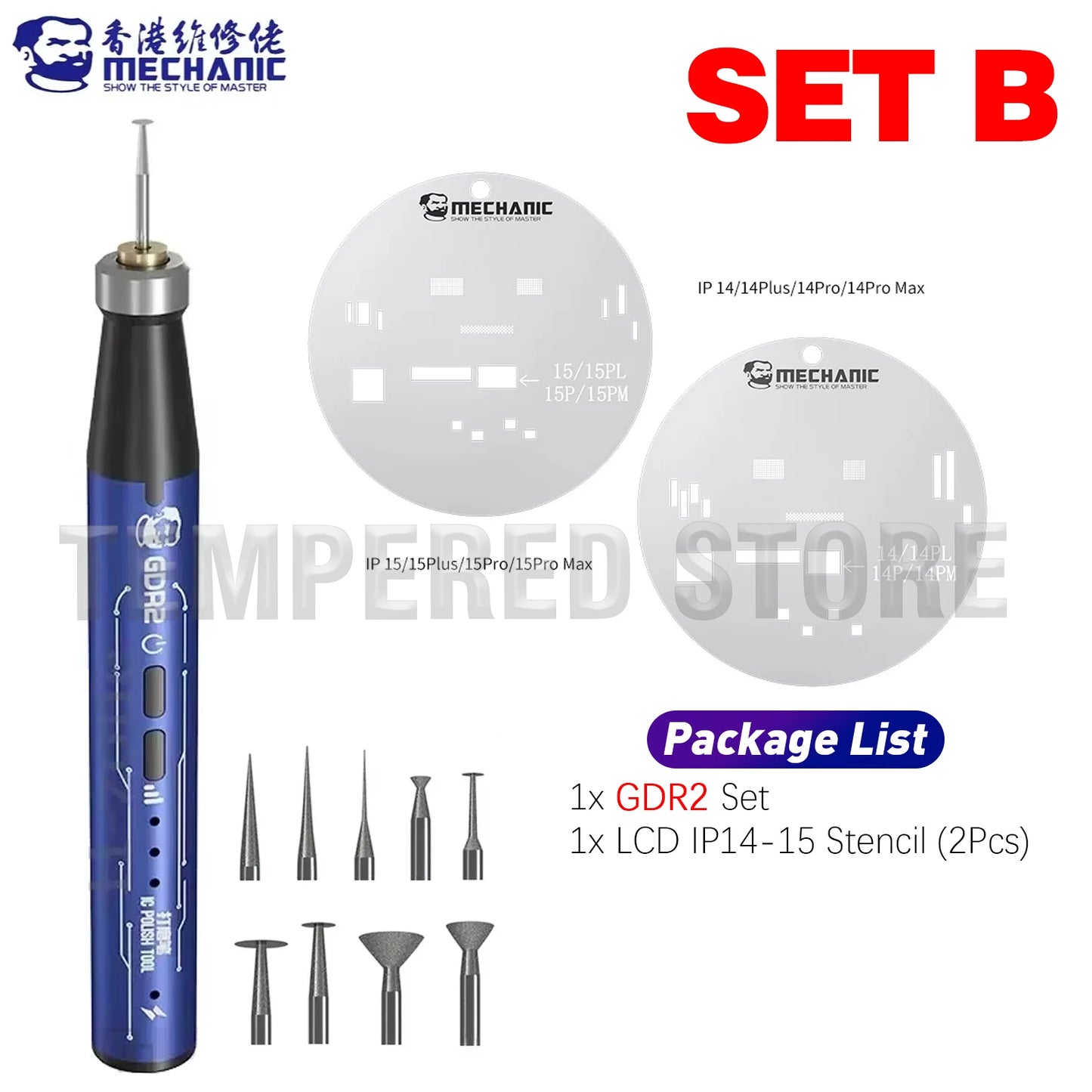 MECHANIC IRX6 Speed Adjustable Engraving Machine Mini Electric Polishing Pen with UFO BGA Stencil for IP 8-16 Series Tools Kit