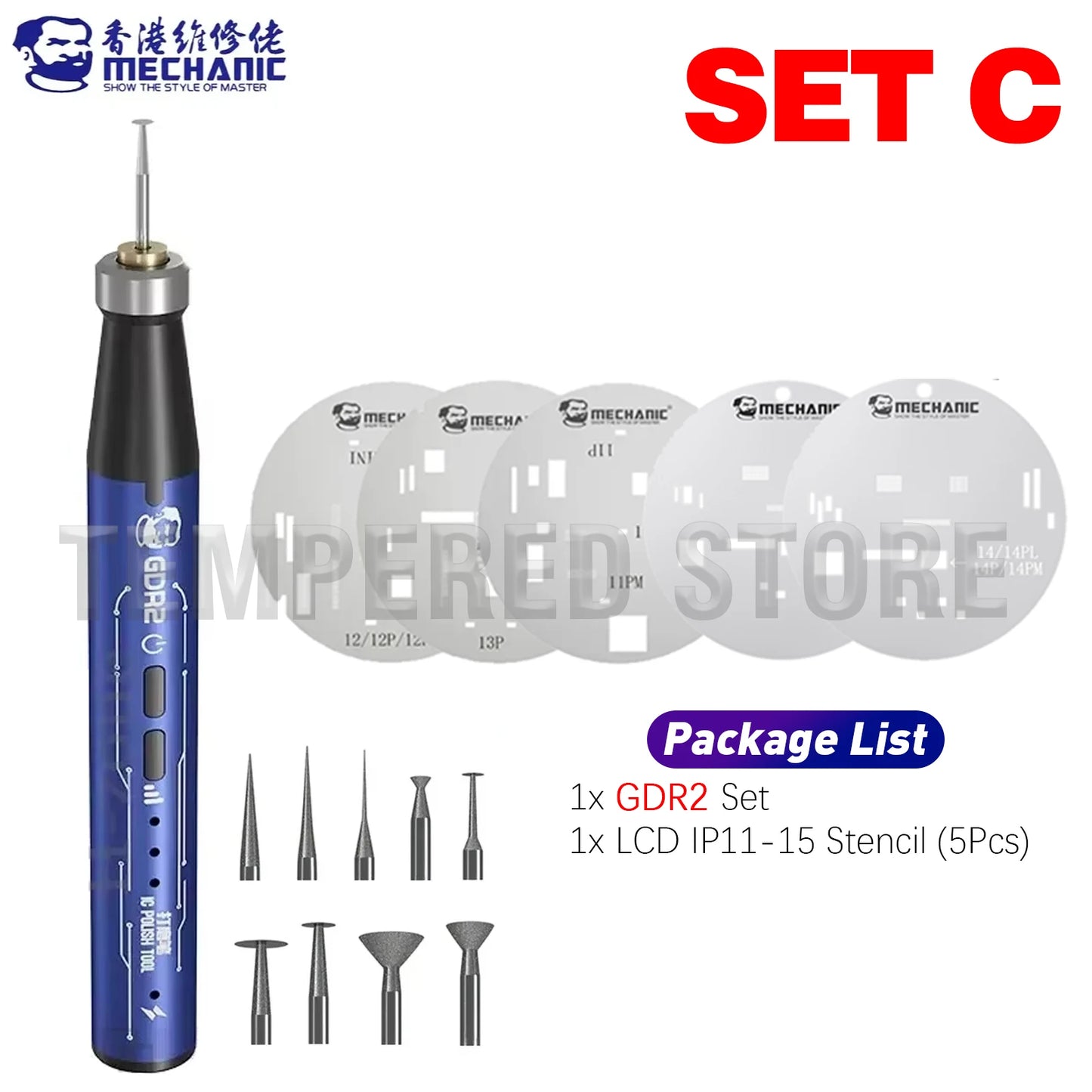 MECHANIC IRX6 Speed Adjustable Engraving Machine Mini Electric Polishing Pen with UFO BGA Stencil for IP 8-16 Series Tools Kit