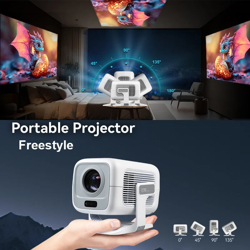 4K Projector Android Native Portable 1080P Auto Focus 600ANSI Video home Cinema Outdoor HD LED Projector