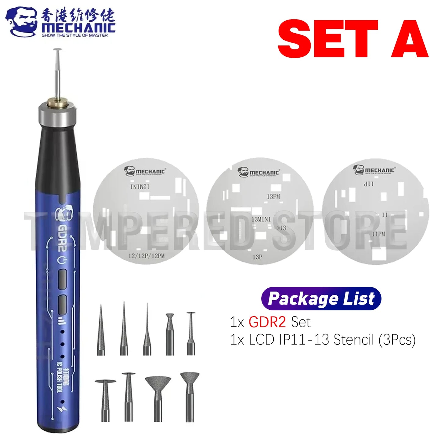 MECHANIC IRX6 Speed Adjustable Engraving Machine Mini Electric Polishing Pen with UFO BGA Stencil for IP 8-16 Series Tools Kit