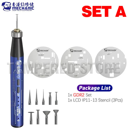 MECHANIC IRX6 Speed Adjustable Engraving Machine Mini Electric Polishing Pen with UFO BGA Stencil for IP 8-16 Series Tools Kit