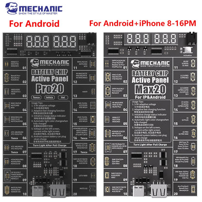 MECHANIC Pro20 Max20 Battery Activation Detection Board Battery Fast Charge for iPhone Huawei Sam Android One-click Activation