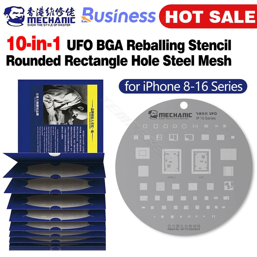 MECHANIC IRX6 Speed Adjustable Engraving Machine Mini Electric Polishing Pen with UFO BGA Stencil for IP 8-16 Series Tools Kit