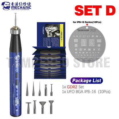 MECHANIC IRX6 Speed Adjustable Engraving Machine Mini Electric Polishing Pen with UFO BGA Stencil for IP 8-16 Series Tools Kit