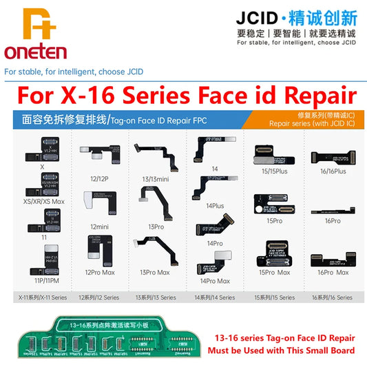 JCID X-16 Series Tag-on Face id Flex Cable for IPhone X MAX 11 12 13 14 15 16 PRO MAX Mini Dot Matrix Repair Read and Write Data