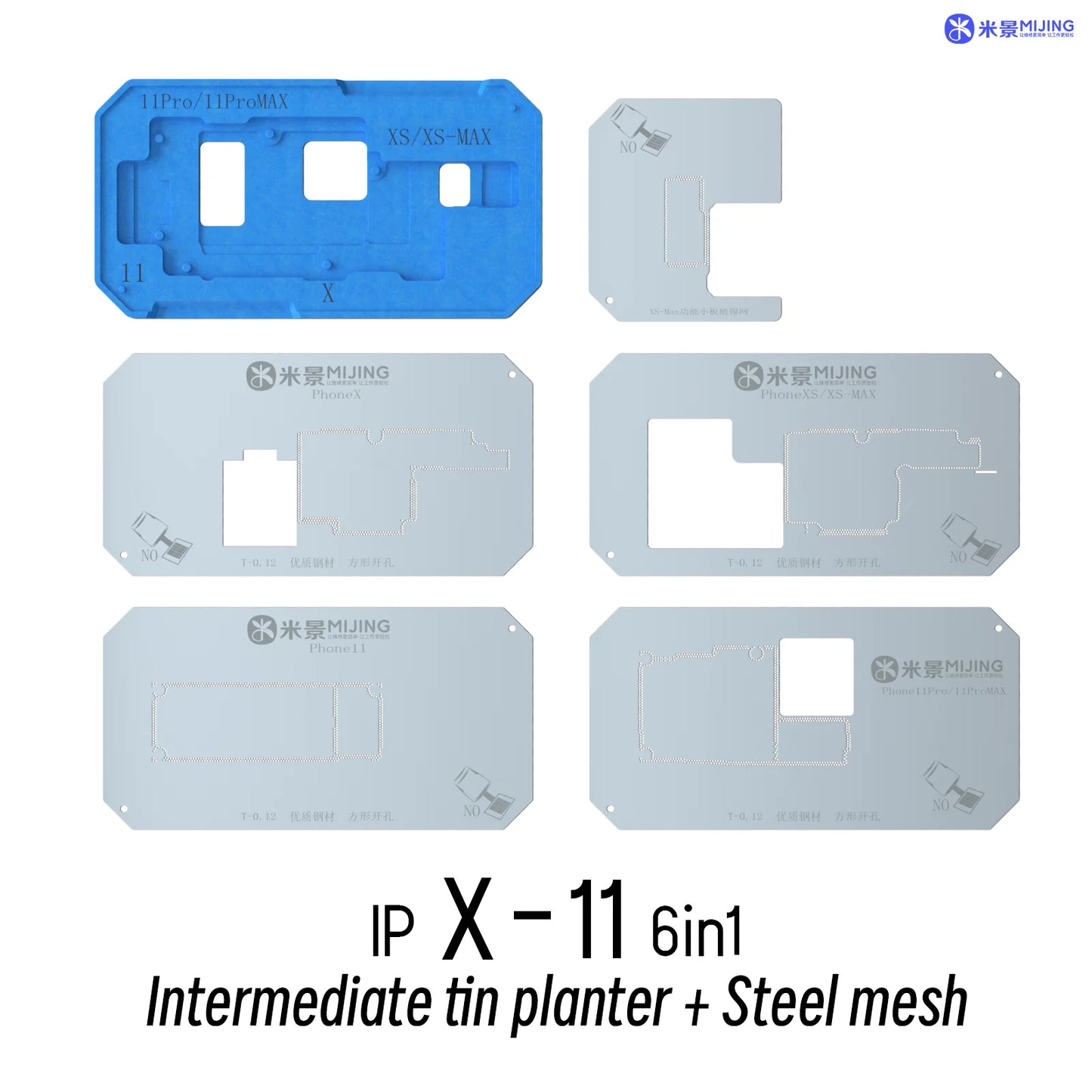 MJ Z20Pro Mid-Layer Planting Tin Template For iPhone X XS 11 12 13 14 15 Pro Max Mini Motherboard BGA Reballing Stencil Platform