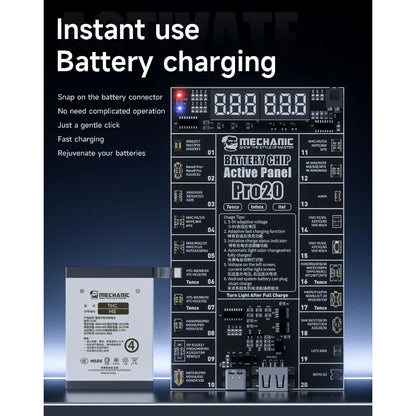 MECHANIC Pro20 Max20 Battery Activation Detection Board Battery Fast Charge for iPhone Huawei Sam Android One-click Activation